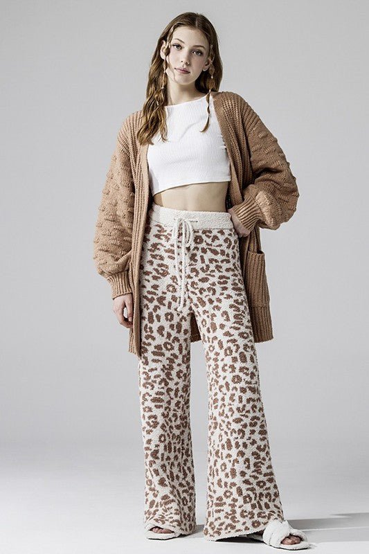 Cozy Warm Soft Leopard Fuzzy Lounge Pants - Robbi & Angel