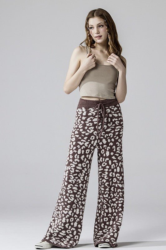 Cozy Warm Soft Leopard Fuzzy Lounge Pants - Robbi & Angel
