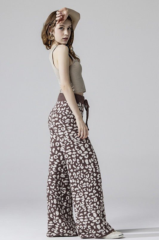 Cozy Warm Soft Leopard Fuzzy Lounge Pants - Robbi & Angel