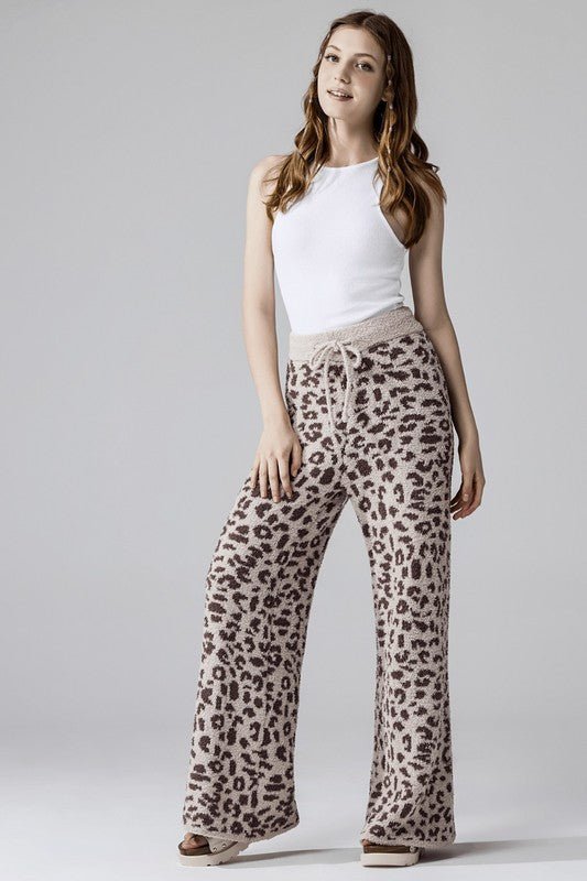 Cozy Warm Soft Leopard Fuzzy Lounge Pants - Robbi & Angel
