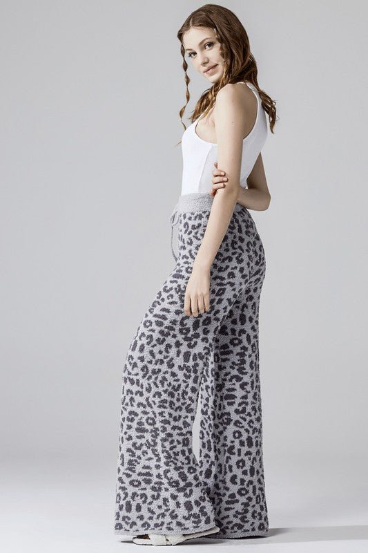 Cozy Warm Soft Leopard Fuzzy Lounge Pants - Robbi & Angel