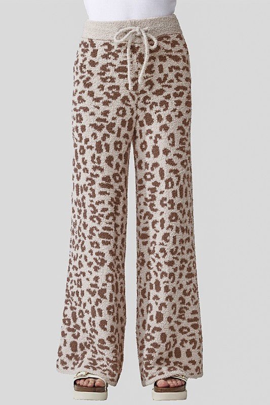 Cozy Warm Soft Leopard Fuzzy Lounge Pants - Robbi & Angel