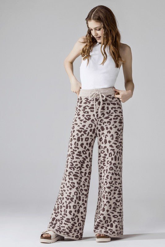 Cozy Warm Soft Leopard Fuzzy Lounge Pants - Robbi & Angel