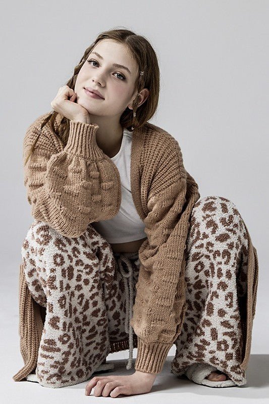 Cozy Warm Soft Leopard Fuzzy Lounge Pants - Robbi & Angel