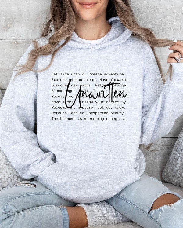 UNWRITTEN Words Graphic Hoodie - Robbi & Angel