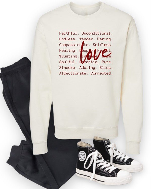 Love Words Graphic CrewNeck Sweatshirt - Robbi & Angel