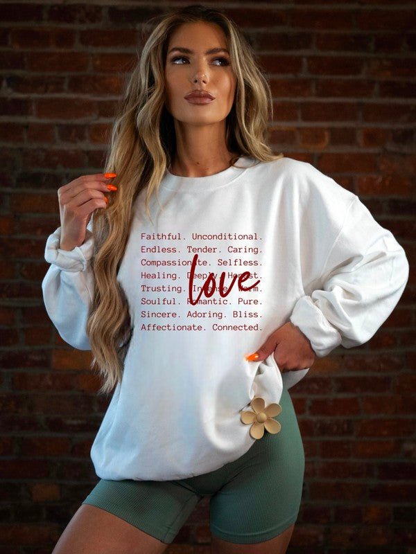 Love Words Graphic CrewNeck Sweatshirt - Robbi & Angel