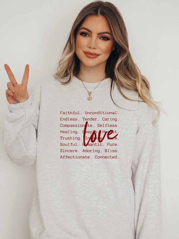 Love Words Graphic CrewNeck Sweatshirt - Robbi & Angel