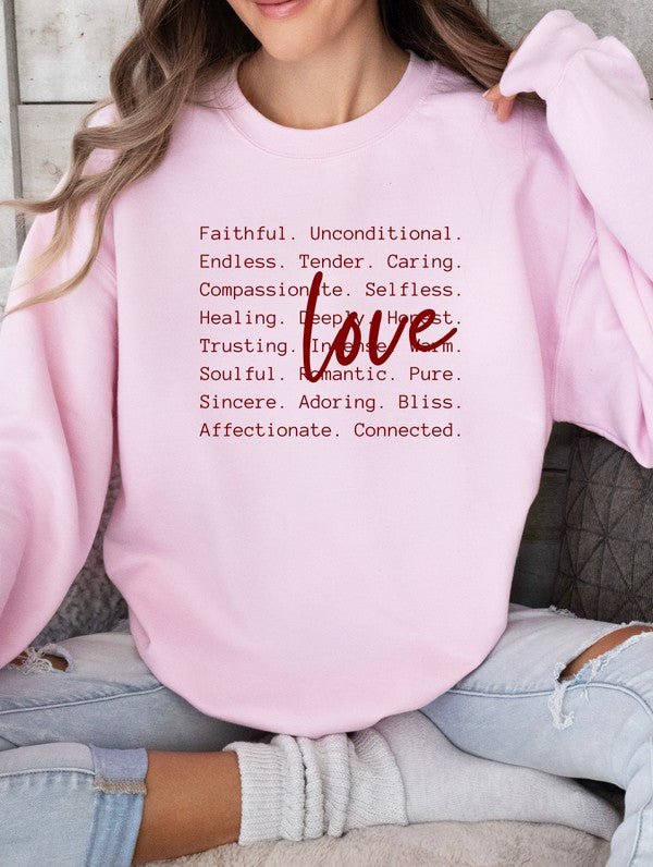 Love Words Graphic CrewNeck Sweatshirt - Robbi & Angel