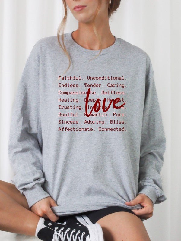 Love Words Graphic CrewNeck Sweatshirt - Robbi & Angel