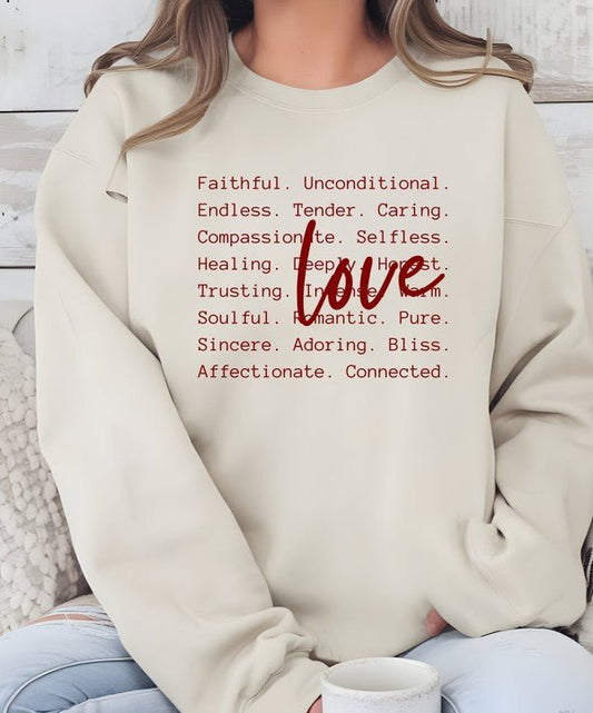 Love Words Graphic CrewNeck Sweatshirt - Robbi & Angel