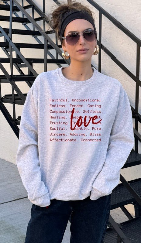 Love Words Graphic CrewNeck Sweatshirt - Robbi & Angel