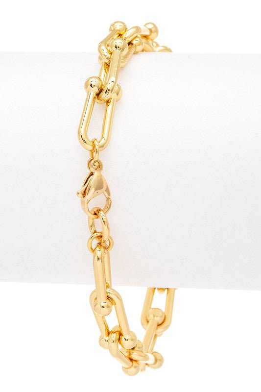 Micro Pave Heart Charm Paperclip Bracelet - Robbi & Angel