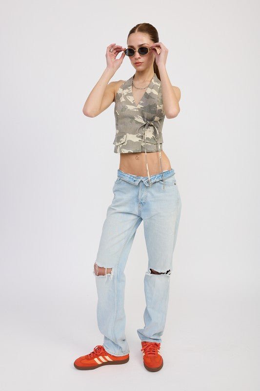 WRAPPED HALTER NECK TOP - Robbi & Angel