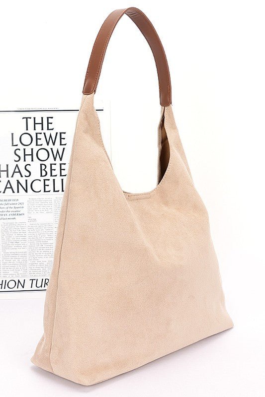 Faux Suede Oversize 2 In 1 Shoulder Bag - Robbi & Angel