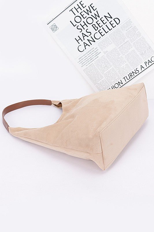 Faux Suede Oversize 2 In 1 Shoulder Bag - Robbi & Angel