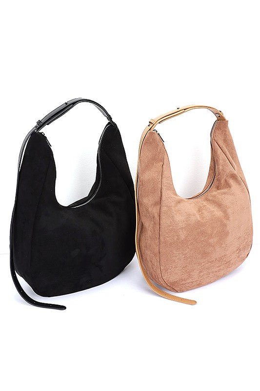 Faux Suede Oversize Shoulder Bag - Robbi & Angel
