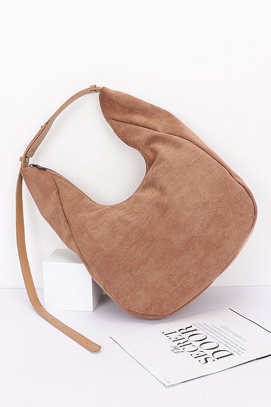 Faux Suede Oversize Shoulder Bag - Robbi & Angel