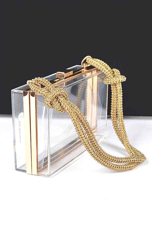 Rhinesotne Top Handle Acrylic Cleared Box Clutch - Robbi & Angel
