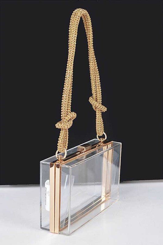 Rhinesotne Top Handle Acrylic Cleared Box Clutch - Robbi & Angel