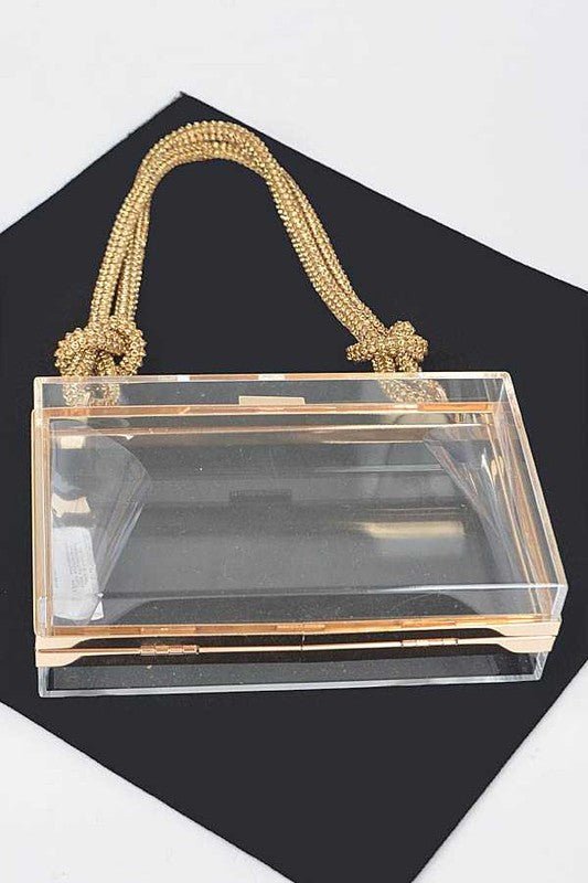 Rhinesotne Top Handle Acrylic Cleared Box Clutch - Robbi & Angel