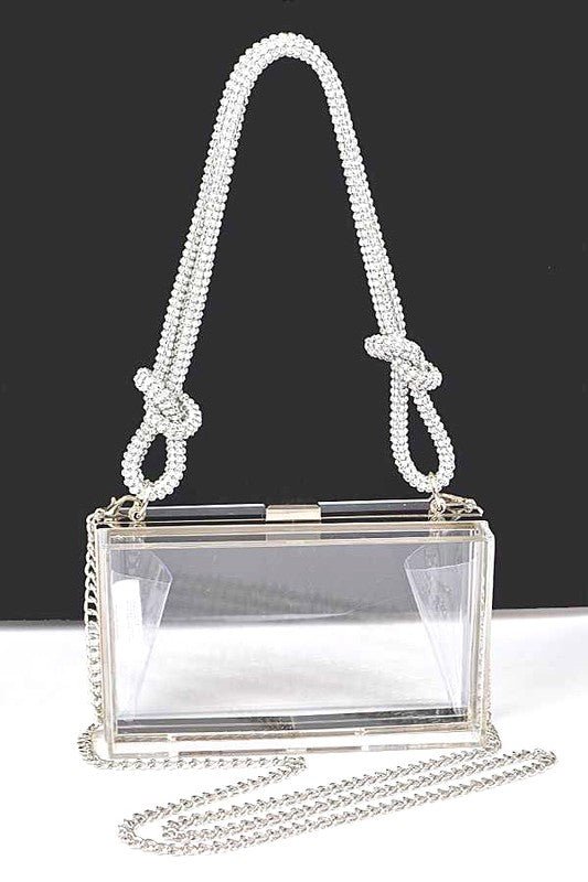 Rhinesotne Top Handle Acrylic Cleared Box Clutch - Robbi & Angel