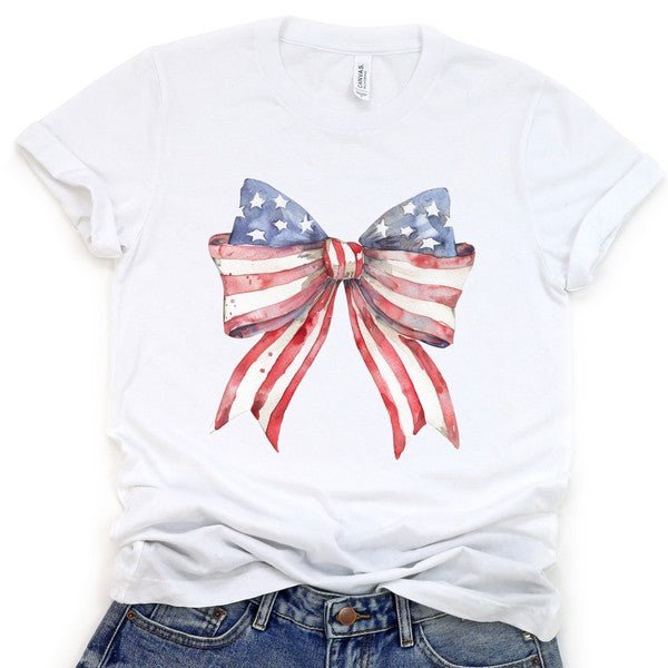 Freedom Bow Red White Blue Independence Tee - Robbi & Angel