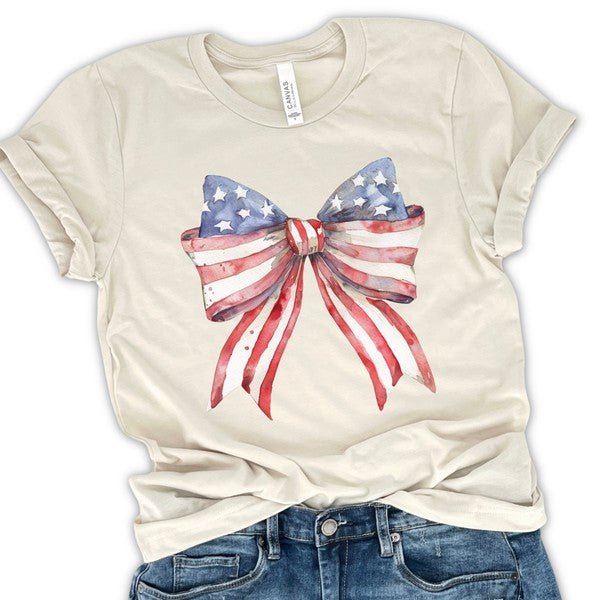 Freedom Bow Red White Blue Independence Tee - Robbi & Angel