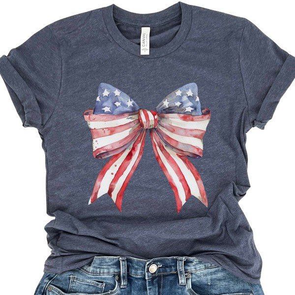 Freedom Bow Red White Blue Independence Tee - Robbi & Angel