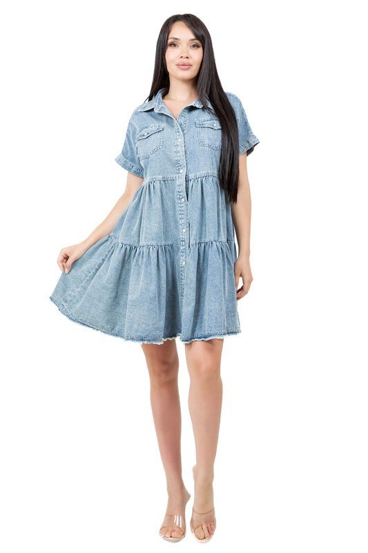 WOMEN FASHION DENIM DRESS - Robbi & Angel