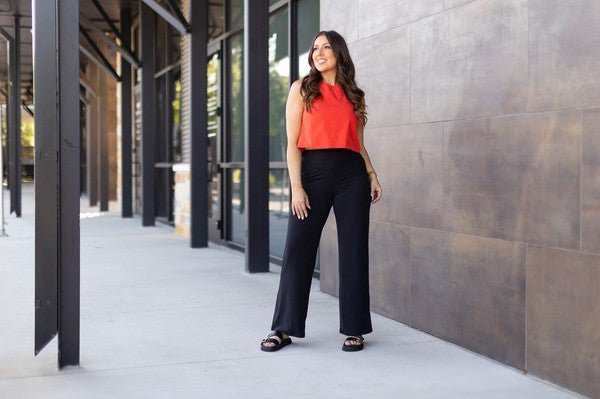 The Brooke Black Wide Leg Full Length with Pockets - Robbi & Angel