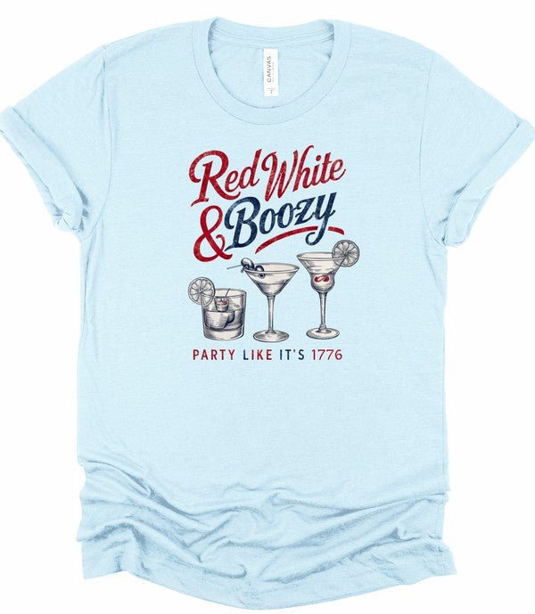 Red White and Boozy Graphic Tee Shirt - Robbi & Angel
