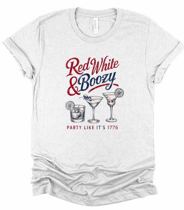 Red White and Boozy Graphic Tee Shirt - Robbi & Angel