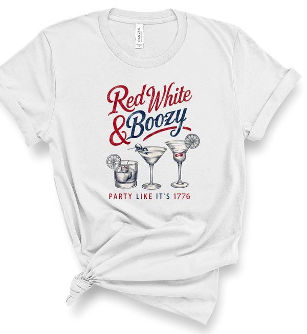 Red White and Boozy Graphic Tee Shirt - Robbi & Angel