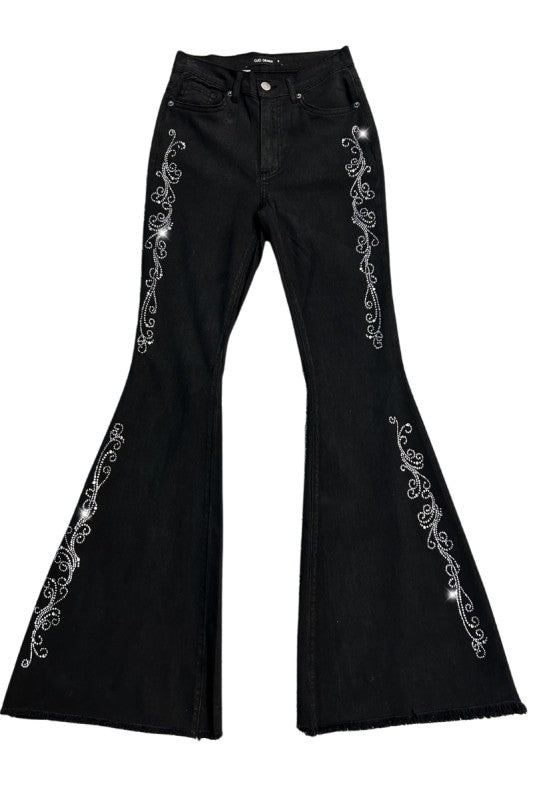 Midnight Rodeo Rhinestone Bell Bottom - Robbi & Angel