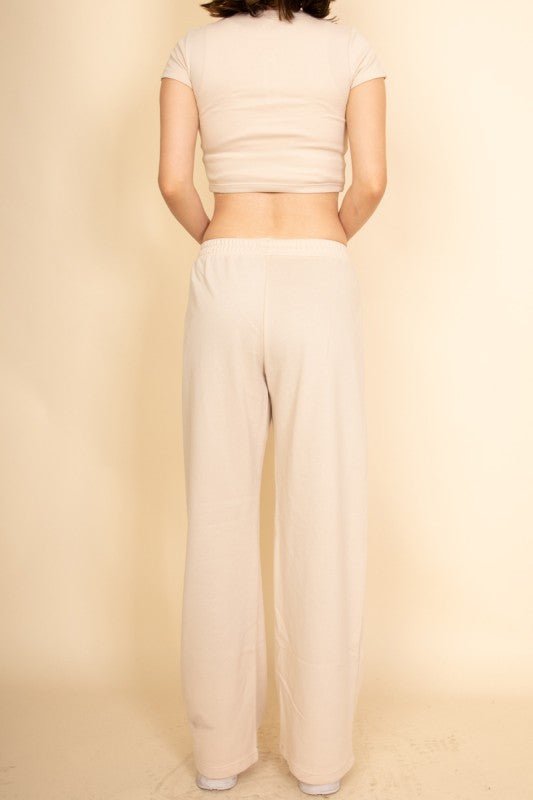 Relaxed Fit Top and Wide - Leg Pants Set - Robbi & Angel