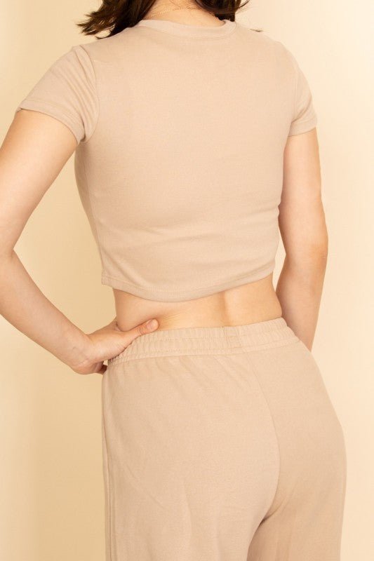 Relaxed Fit Top and Wide - Leg Pants Set - Robbi & Angel