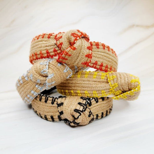 Color Stitched Raffia Headband - Robbi & Angel