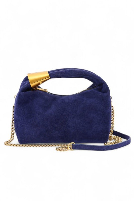 Faux Suede Top Handle Convertible Swing Clutch - Robbi & Angel