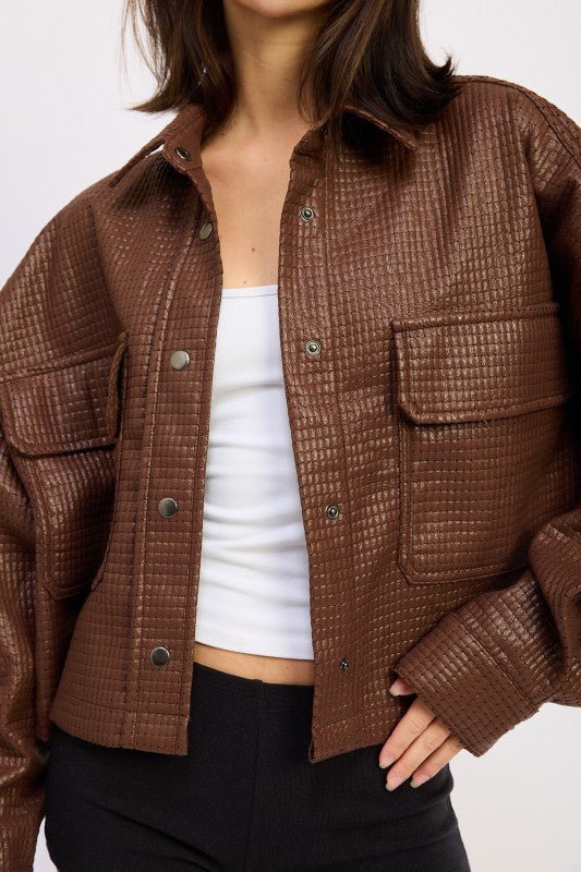 CHINTZ TEXTURED KNIT CROP JACKET - Robbi & Angel