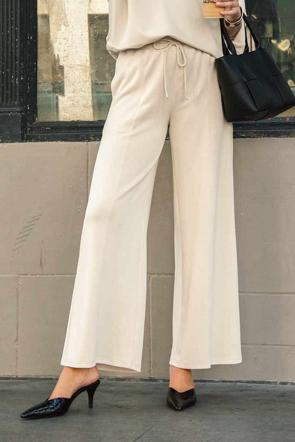 Umgee Full Size Drawstring Wide Leg Pants with Pockets - Robbi & Angel