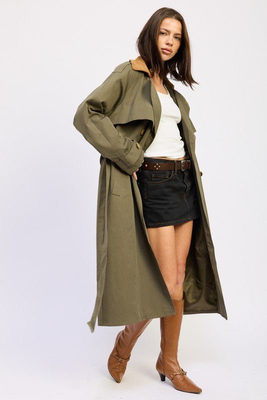 DOUBLE BREASTED TRENCH COAT - Robbi & Angel
