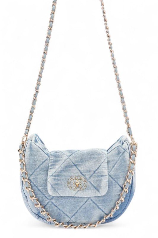 Quilted Denim Fashion Shoulder Bag - Robbi & Angel