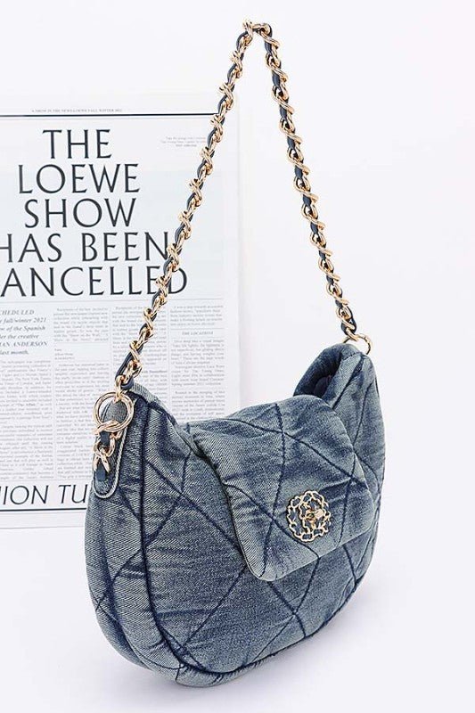 Quilted Denim Fashion Shoulder Bag - Robbi & Angel