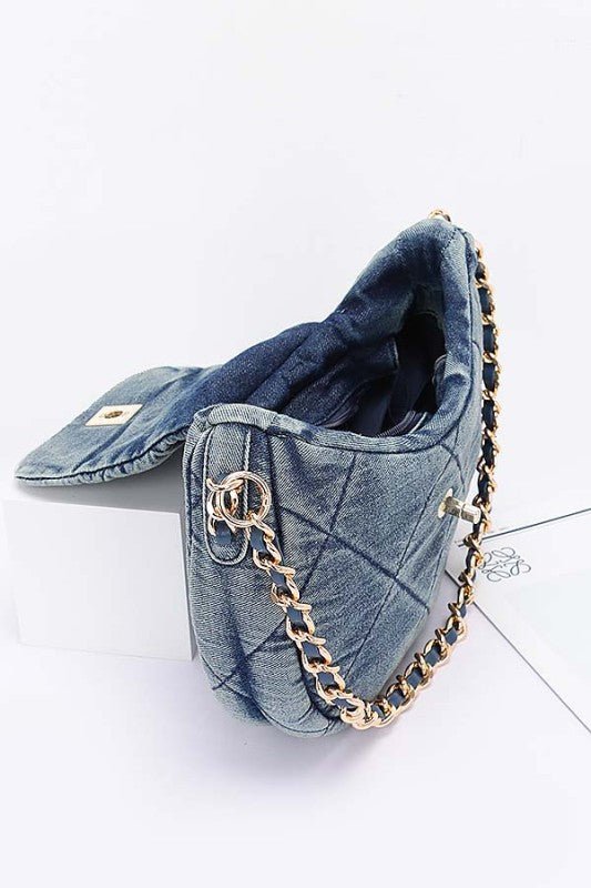 Quilted Denim Fashion Shoulder Bag - Robbi & Angel