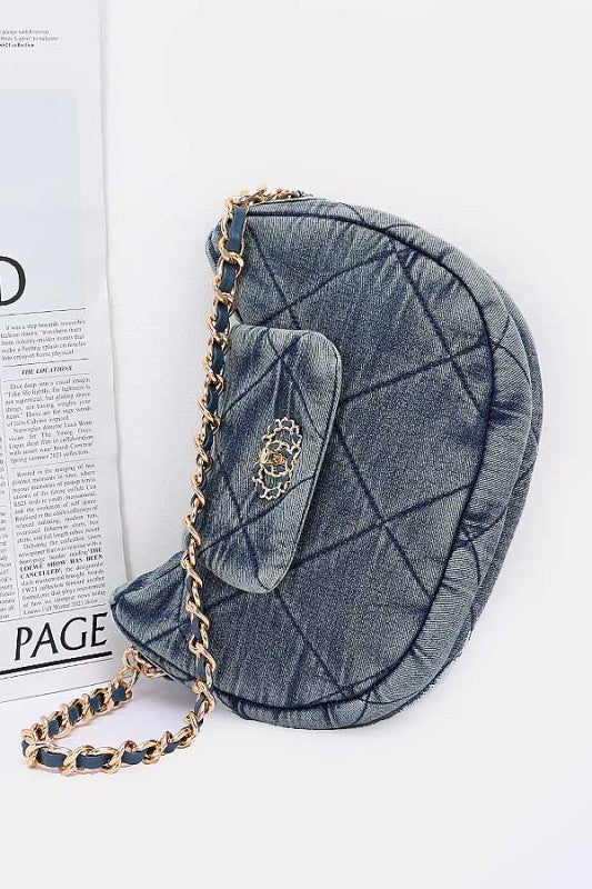 Quilted Denim Fashion Shoulder Bag - Robbi & Angel