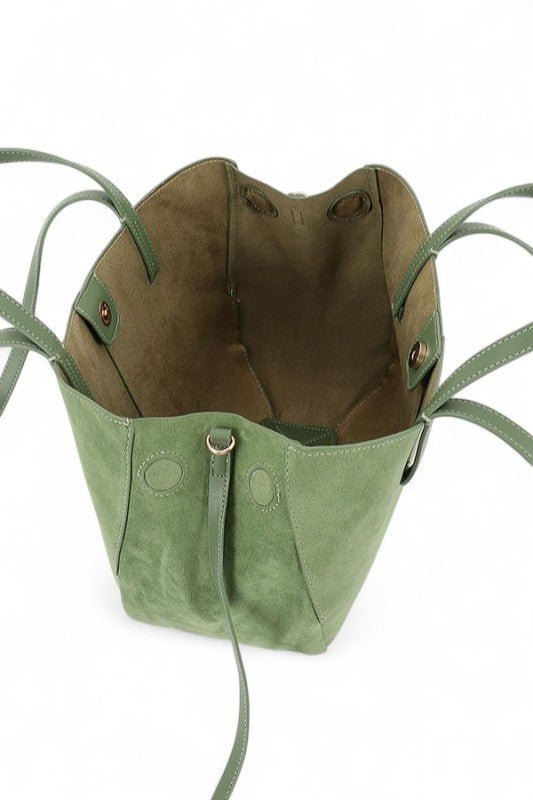 Faux Suede Multi Strap Tote Bag - Robbi & Angel