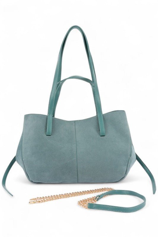Faux Suede Multi Strap Tote Bag - Robbi & Angel