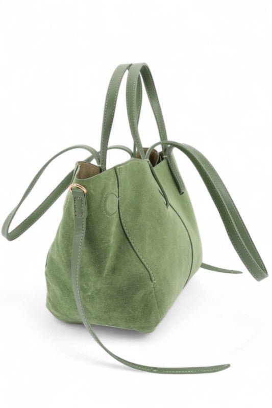 Faux Suede Multi Strap Tote Bag - Robbi & Angel