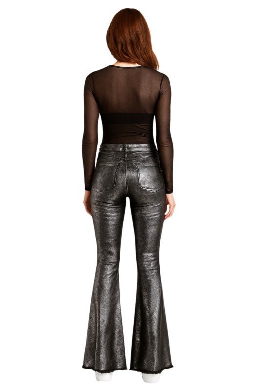 Metallic Foil Flare Jeans - Robbi & Angel